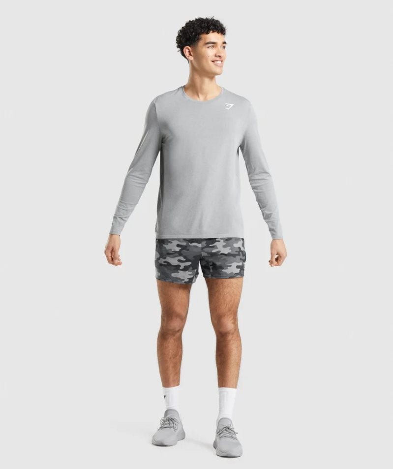 Gymshark Arrival Seamless Long Sleeve Férfi Póló Szürke | HU-H-167
