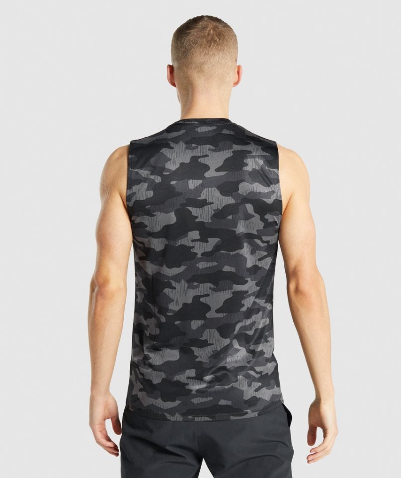 Gymshark Arrival Ujjatlan Férfi Póló Camo | HU-O-149
