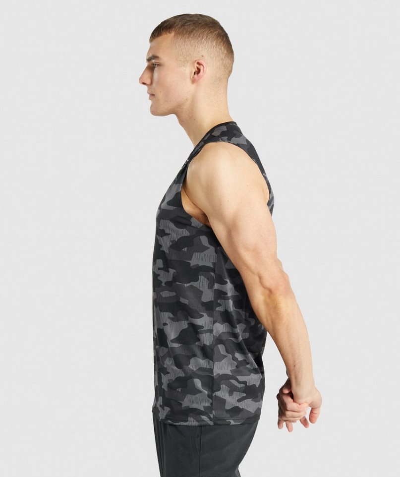 Gymshark Arrival Ujjatlan Férfi Póló Camo | HU-O-149