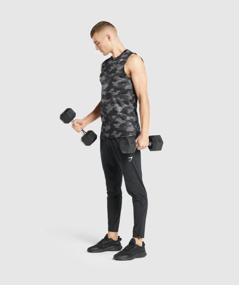 Gymshark Arrival Ujjatlan Férfi Póló Camo | HU-O-149