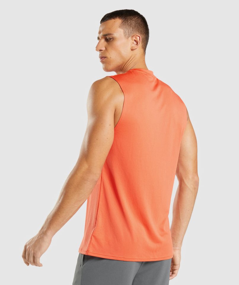 Gymshark Arrival Ujjatlan Férfi Ujjatlan Póló Narancssárga | HU-E-935