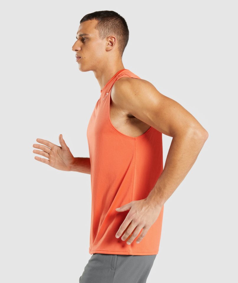 Gymshark Arrival Ujjatlan Férfi Ujjatlan Póló Narancssárga | HU-E-935