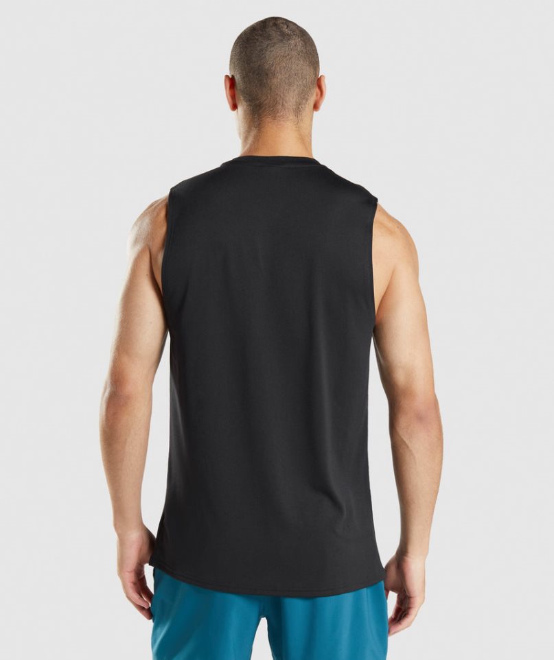 Gymshark Arrival Ujjatlan Férfi Ujjatlan Póló Fekete | HU-I-679
