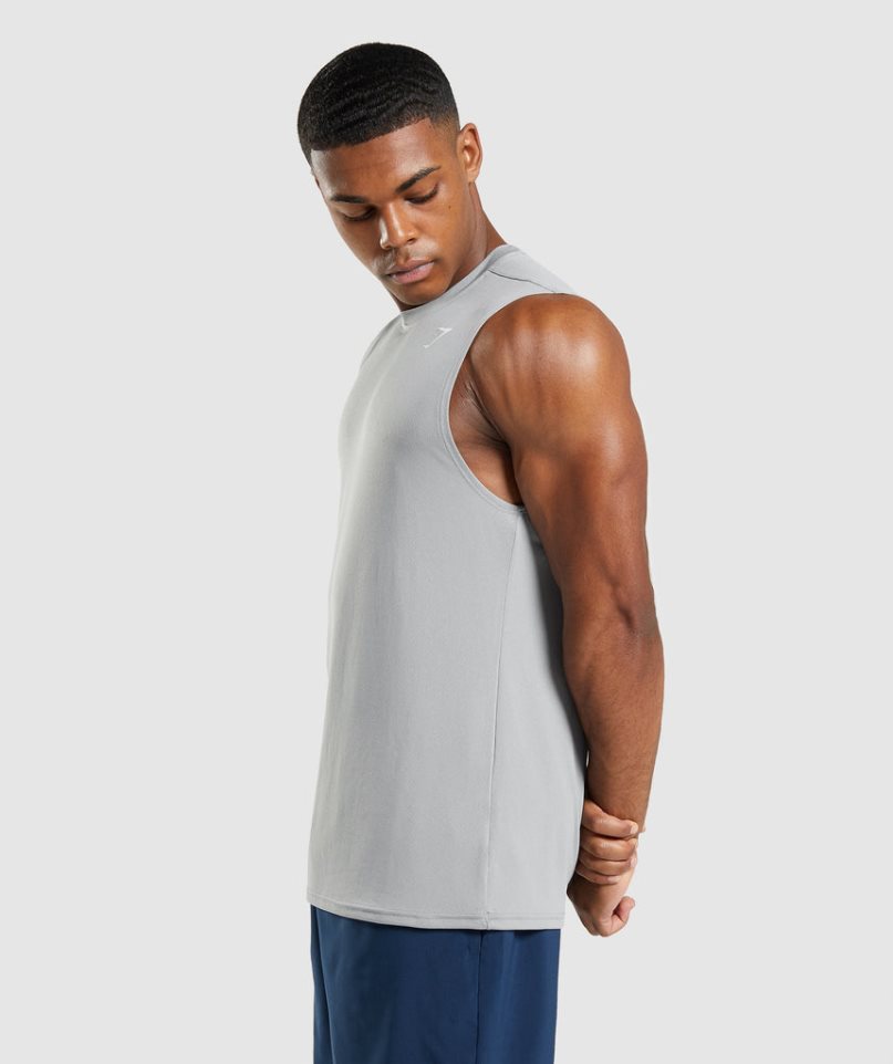 Gymshark Arrival Ujjatlan Férfi Ujjatlan Póló Szürke | HU-N-463