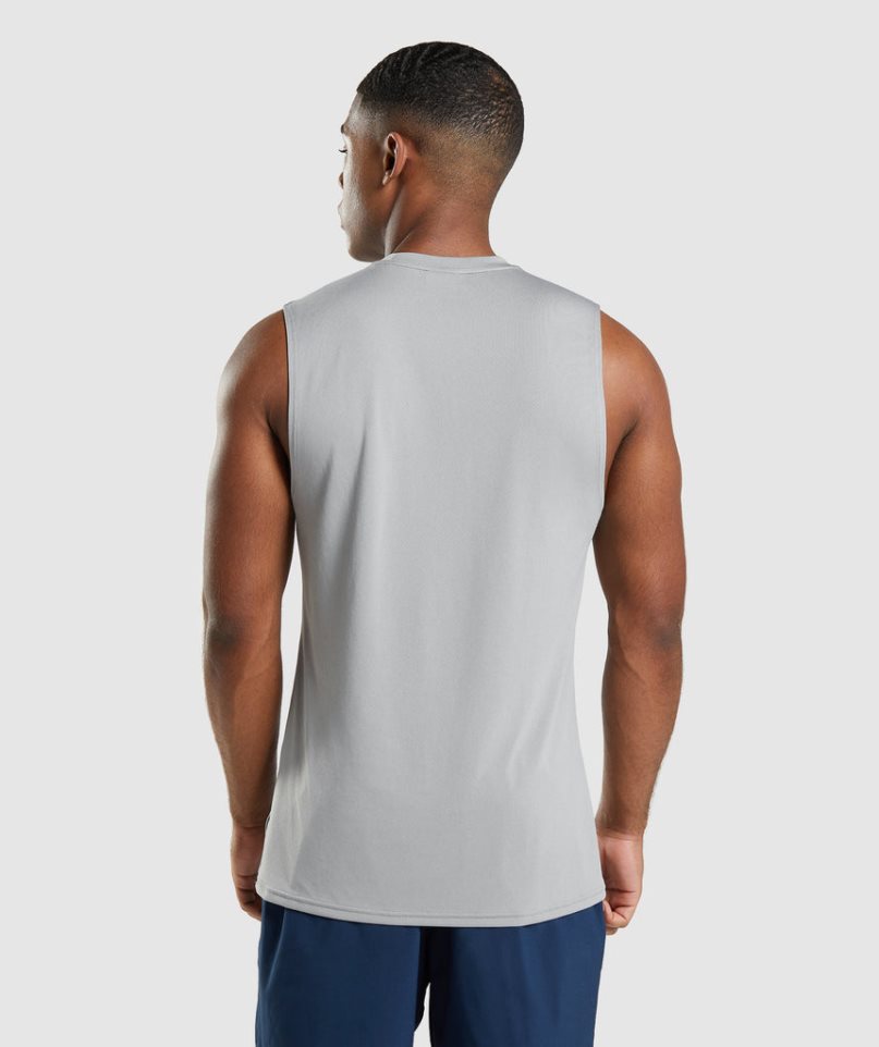 Gymshark Arrival Ujjatlan Férfi Ujjatlan Póló Szürke | HU-N-463