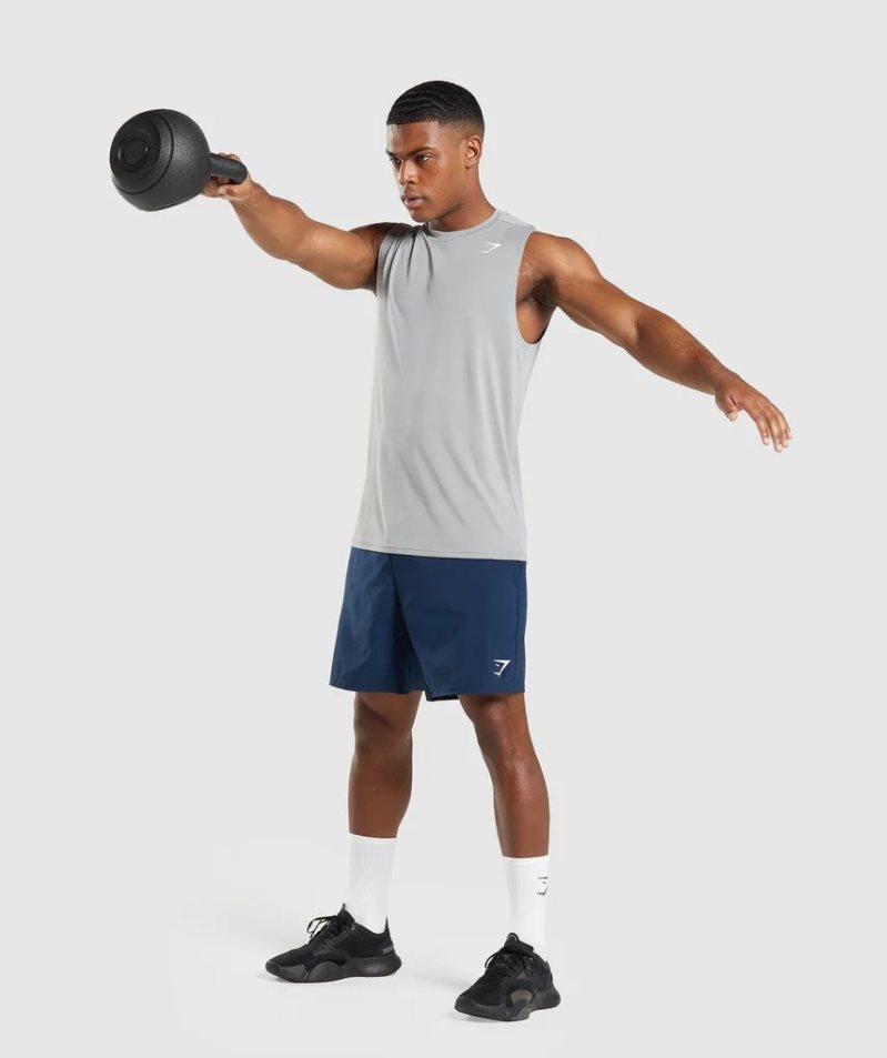 Gymshark Arrival Ujjatlan Férfi Ujjatlan Póló Szürke | HU-N-463