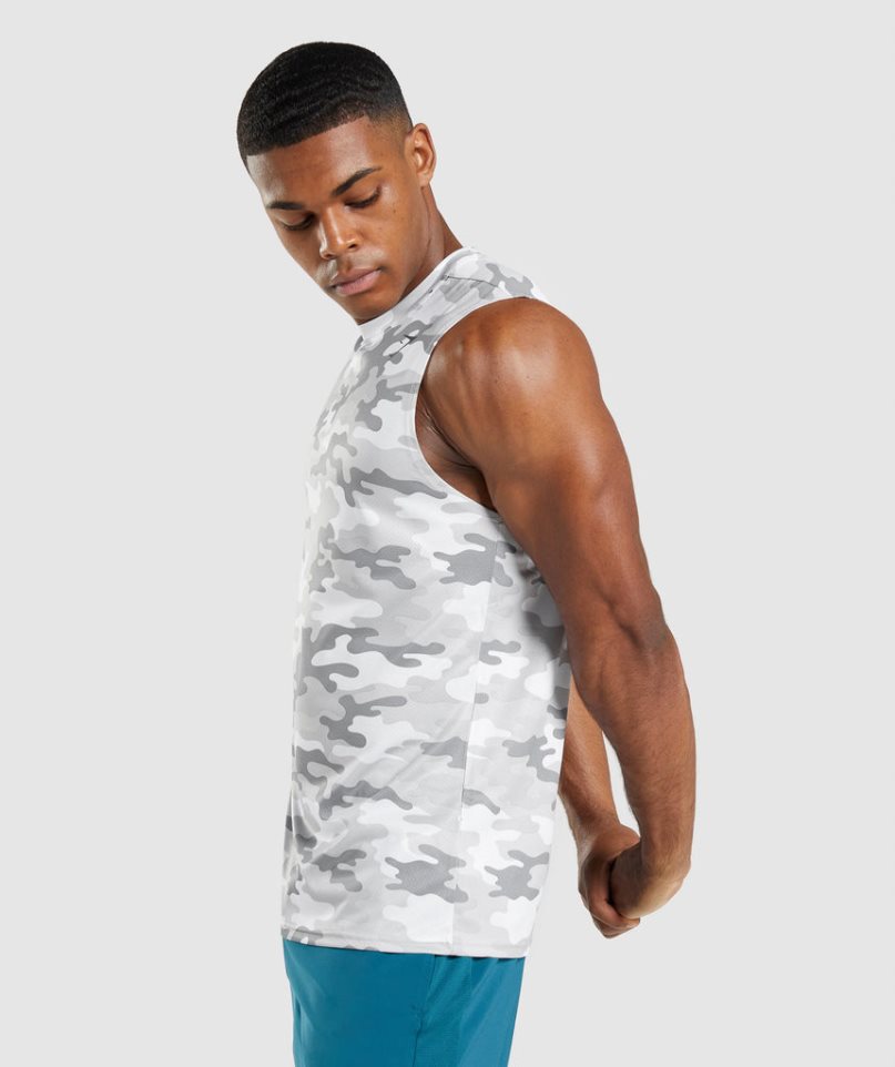 Gymshark Arrival Ujjatlan Férfi Ujjatlan Póló Camo | HU-Y-194