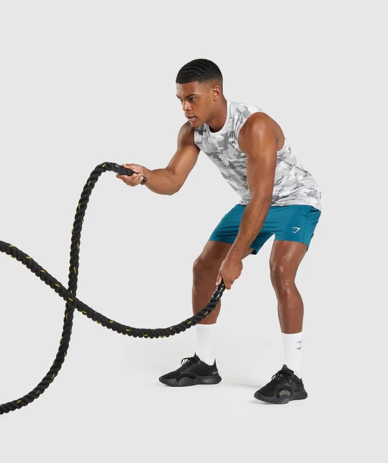 Gymshark Arrival Ujjatlan Férfi Ujjatlan Póló Camo | HU-Y-194