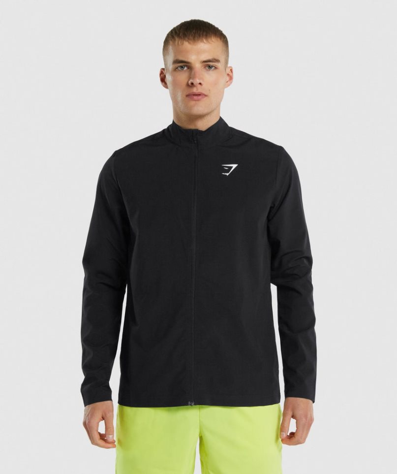 Gymshark Arrival Woven Full Zip Férfi Kabát Fekete | HU-O-952