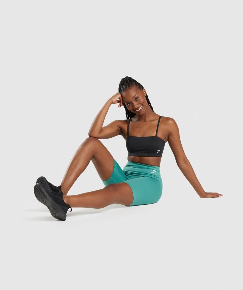 Gymshark Bandeau Női Sportmelltartó Fekete | HU-V-521