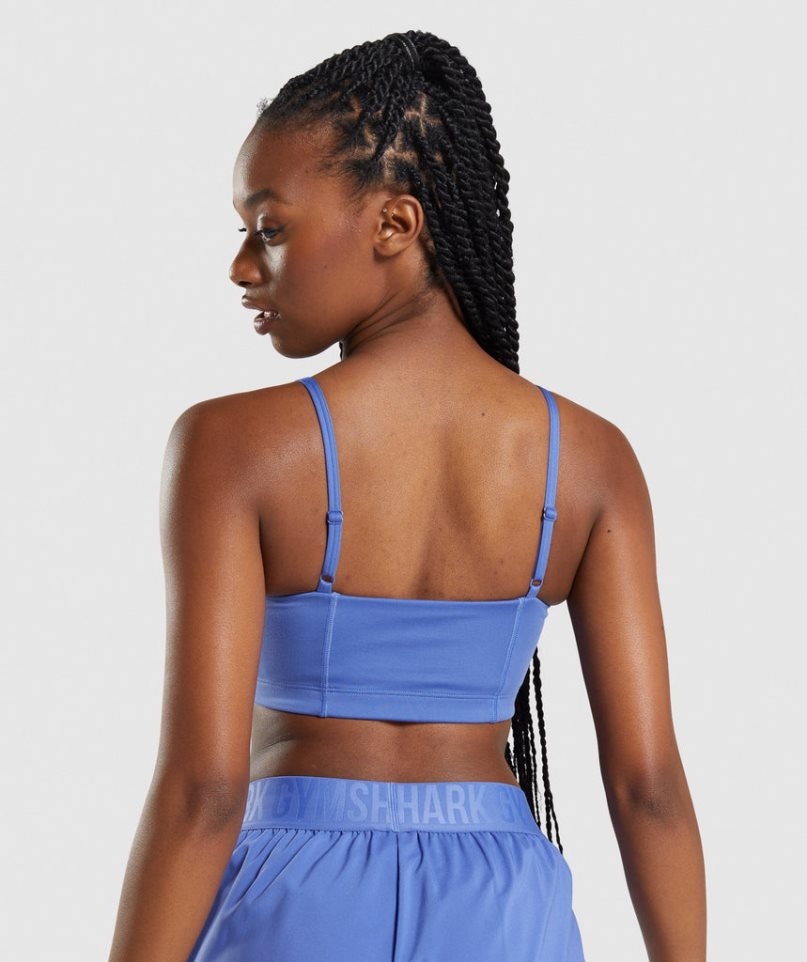 Gymshark Bandeau Női Sportmelltartó Kék | HU-H-619