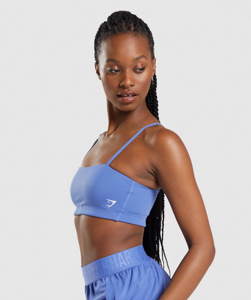 Gymshark Bandeau Női Sportmelltartó Kék | HU-H-619
