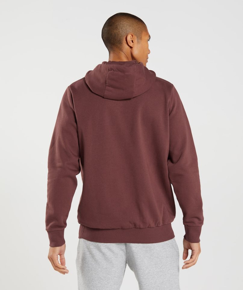 Gymshark Block Férfi Kapucnis Pulóver Barna | HU-A-649