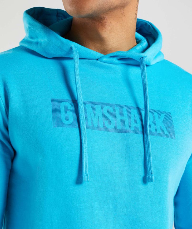 Gymshark Block Férfi Kapucnis Pulóver Türkiz | HU-X-057