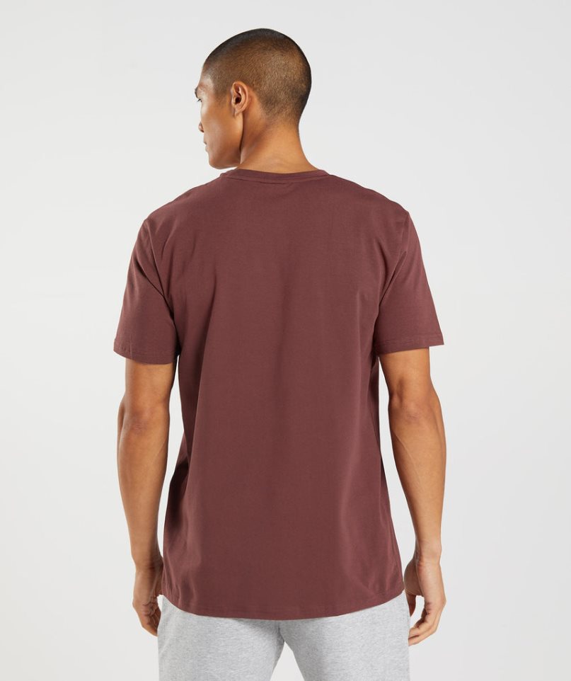 Gymshark Block Férfi Póló Bordó | HU-J-459