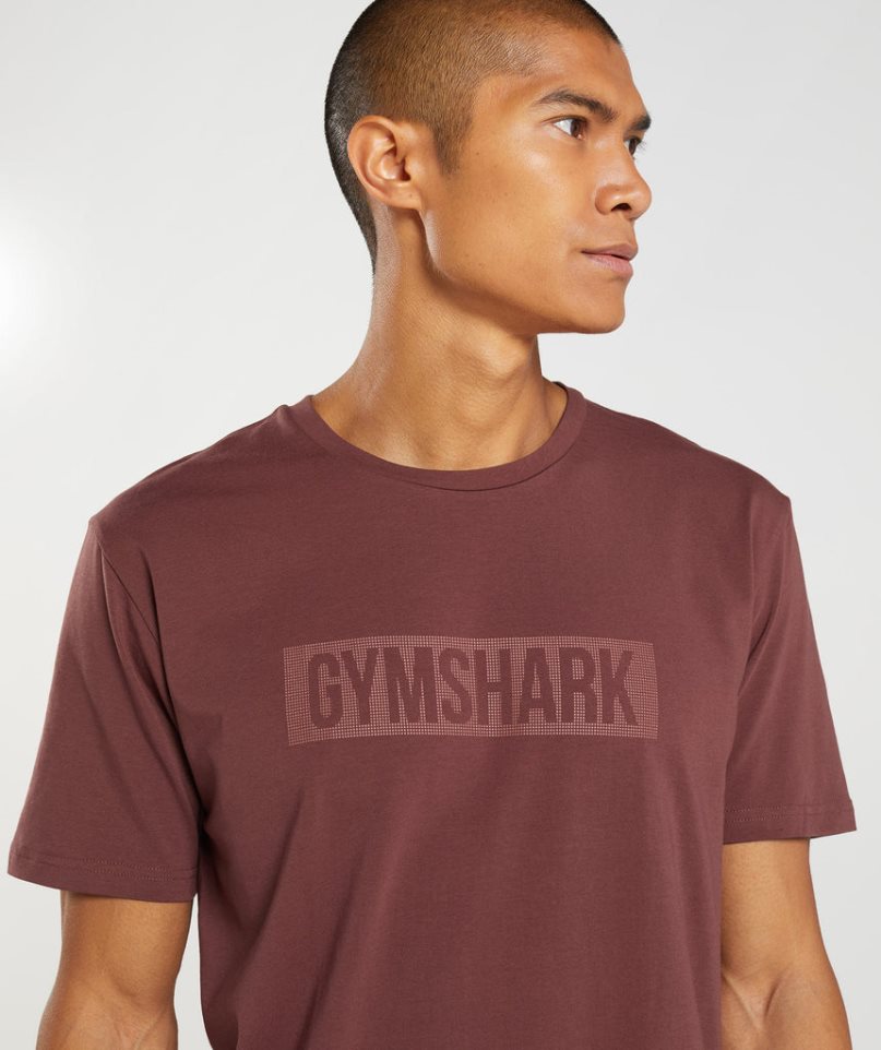 Gymshark Block Férfi Póló Bordó | HU-J-459