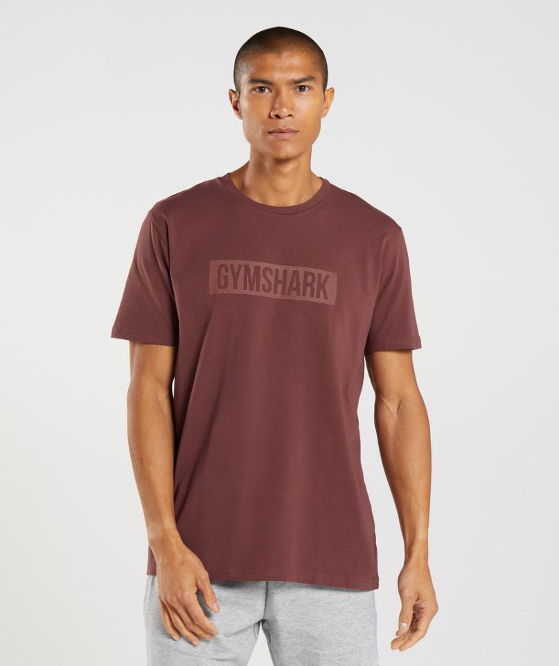 Gymshark Block Férfi Póló Bordó | HU-J-459