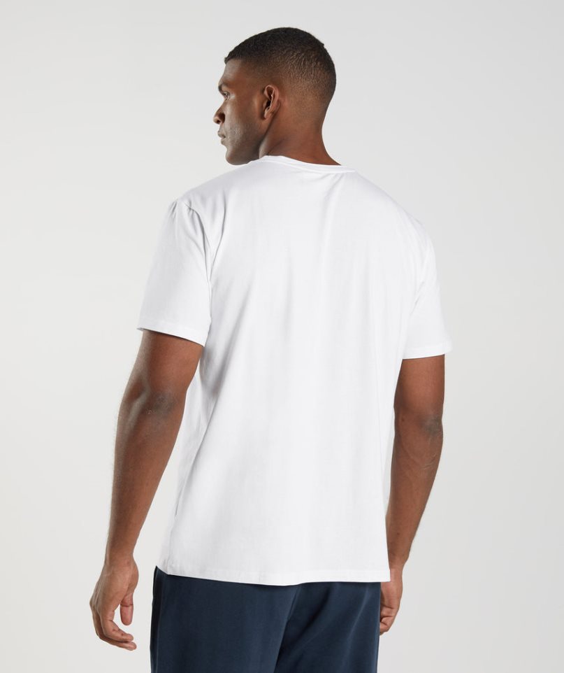 Gymshark Block Férfi Póló Fehér | HU-U-067