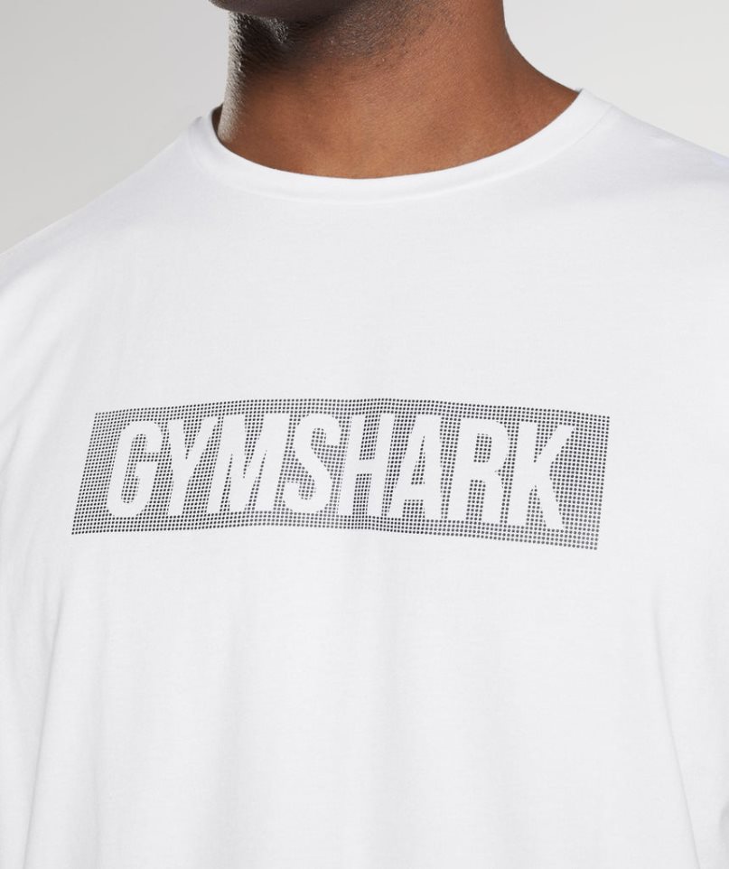 Gymshark Block Férfi Póló Fehér | HU-U-067