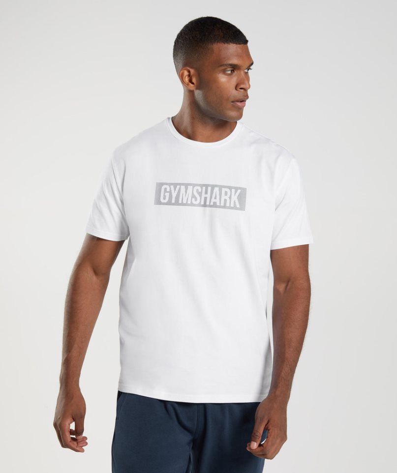Gymshark Block Férfi Póló Fehér | HU-U-067