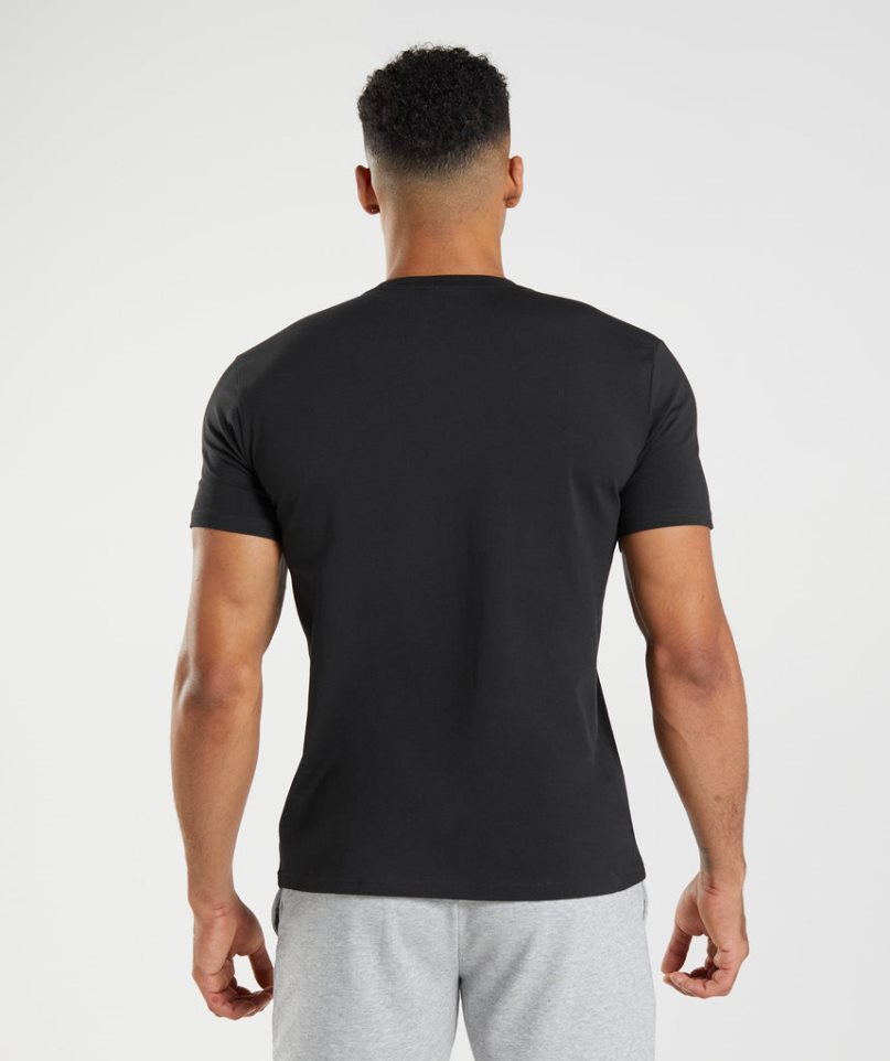 Gymshark Block Férfi Póló Fekete | HU-E-126