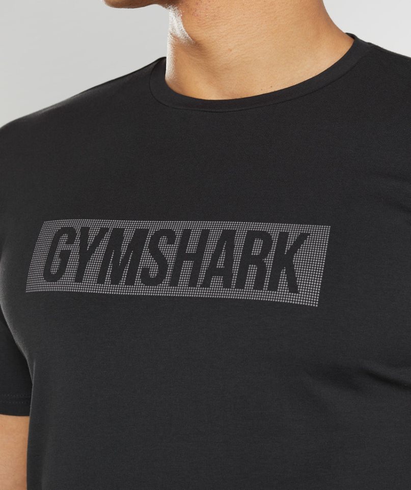 Gymshark Block Férfi Póló Fekete | HU-E-126
