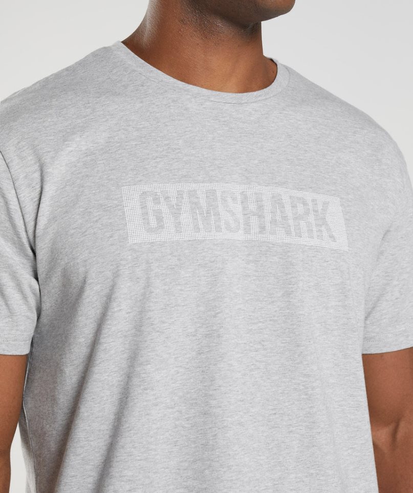 Gymshark Block Férfi Póló Világos Szürke | HU-R-836