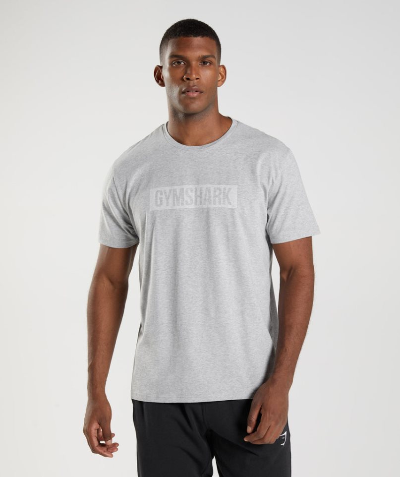 Gymshark Block Férfi Póló Világos Szürke | HU-R-836