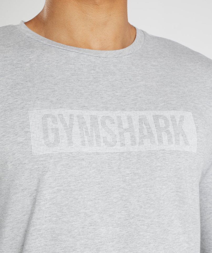 Gymshark Block Long Sleeve Férfi Póló Világos Szürke | HU-K-346