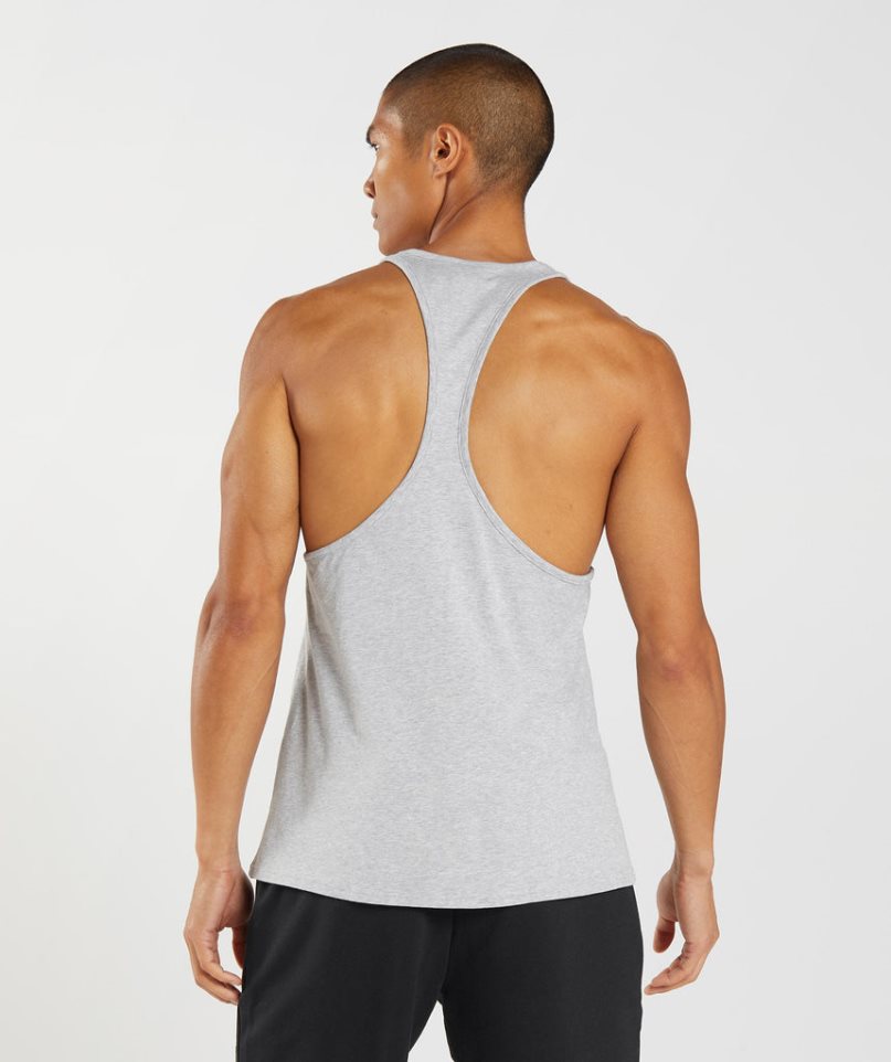 Gymshark Block Stringer Férfi Ujjatlan Póló Világos Szürke | HU-H-463