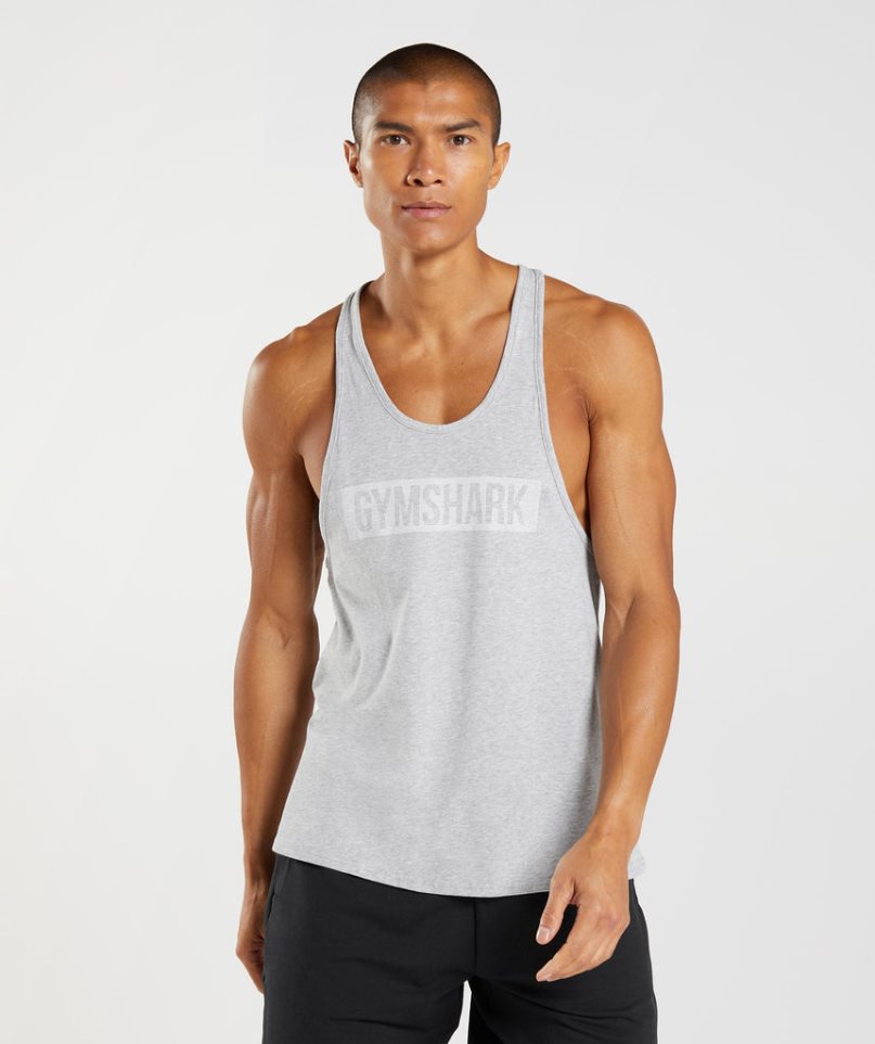 Gymshark Block Stringer Férfi Ujjatlan Póló Világos Szürke | HU-H-463