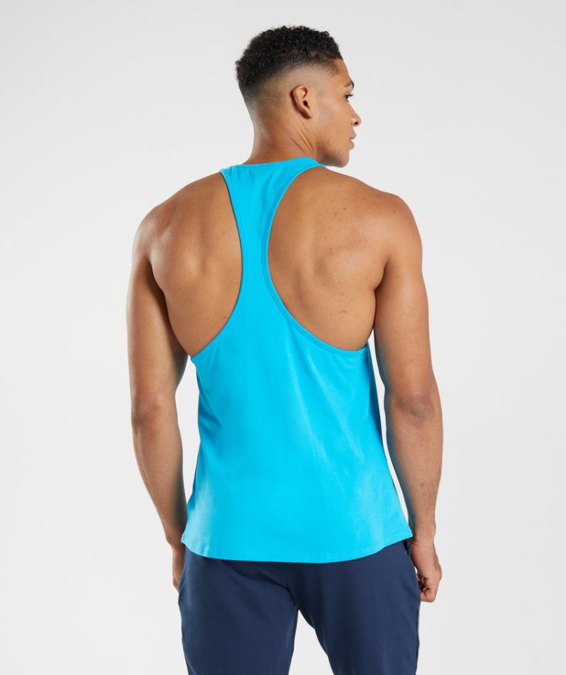 Gymshark Block Stringer Férfi Ujjatlan Póló Türkiz | HU-N-326