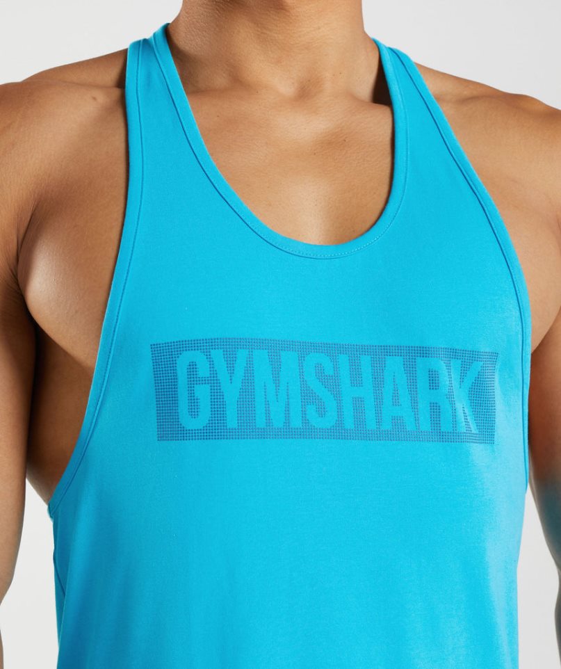 Gymshark Block Stringer Férfi Ujjatlan Póló Türkiz | HU-N-326