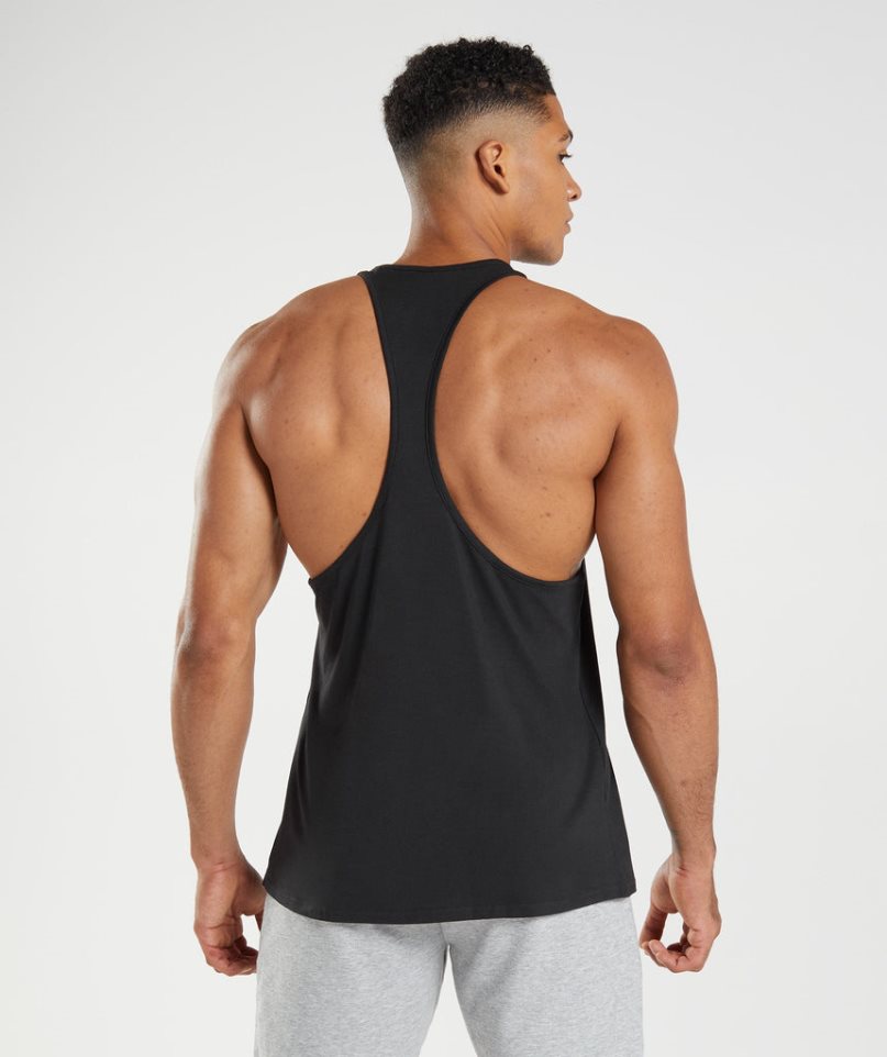 Gymshark Block Stringer Férfi Ujjatlan Póló Fekete | HU-T-128