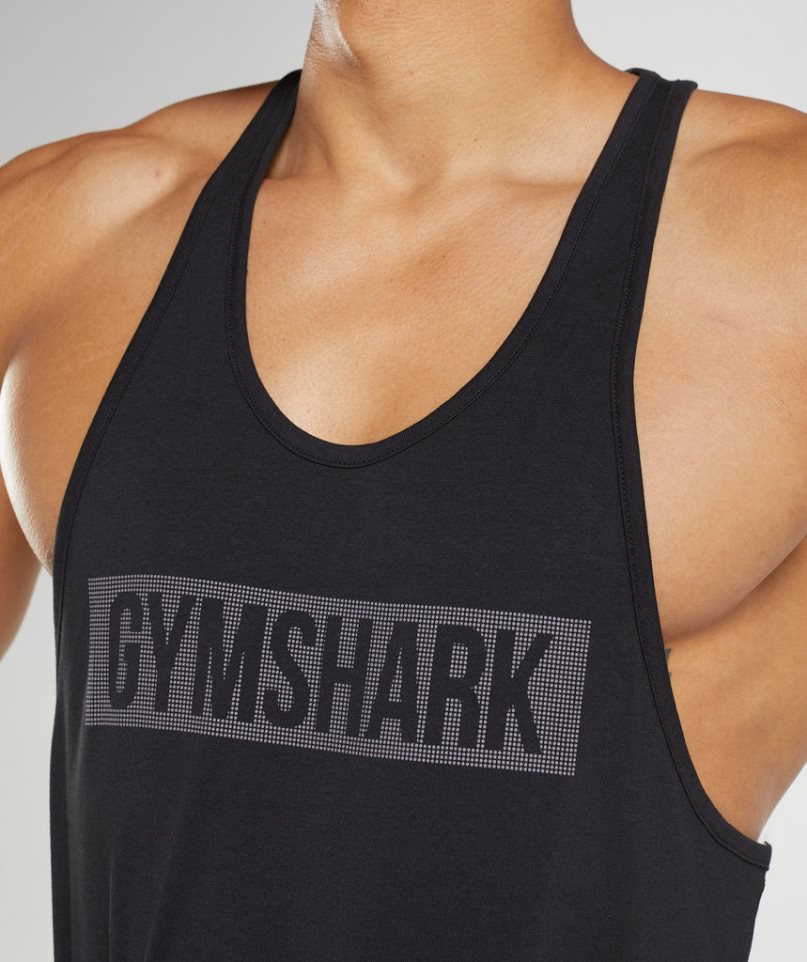 Gymshark Block Stringer Férfi Ujjatlan Póló Fekete | HU-T-128