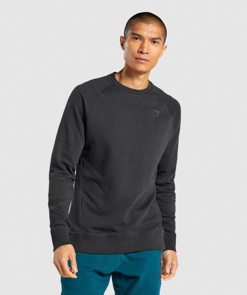 Gymshark Bold Crew Férfi Pulóverek Fekete | HU-E-314