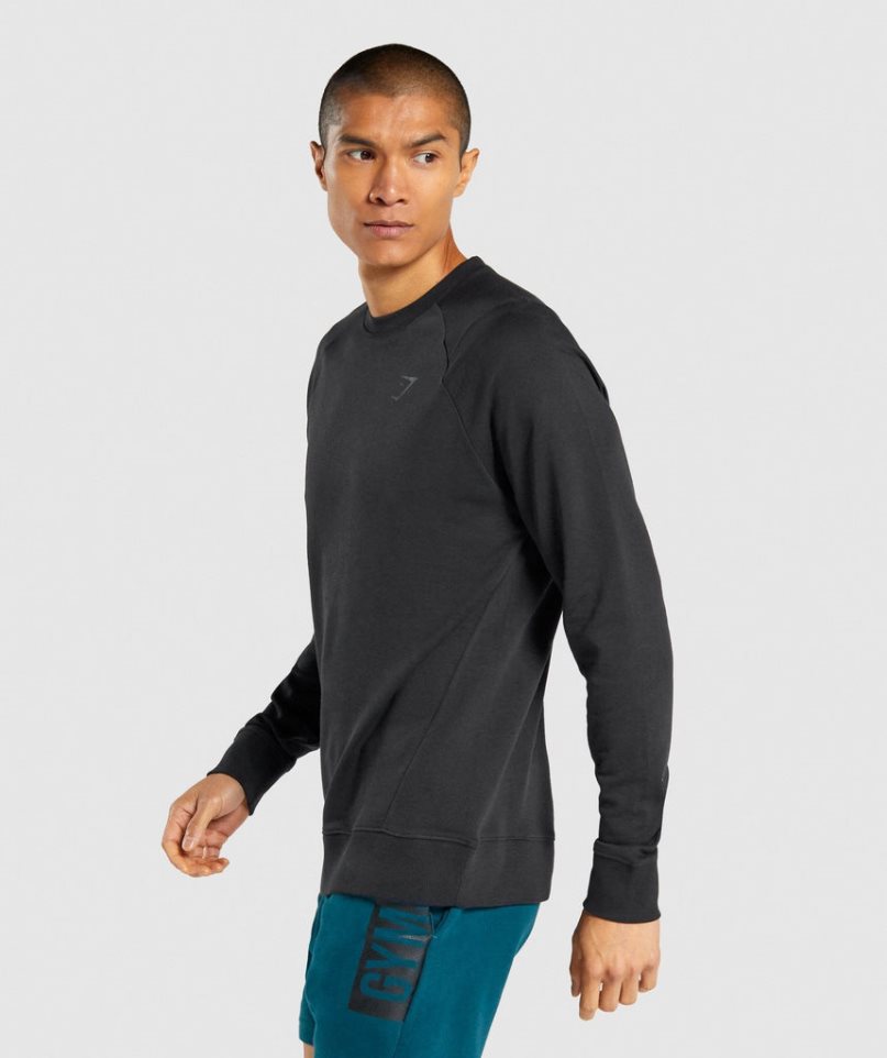 Gymshark Bold Crew Férfi Pulóverek Fekete | HU-E-314