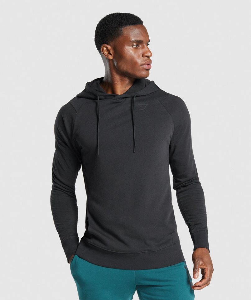 Gymshark Bold Férfi Kapucnis Pulóver Fekete | HU-D-638
