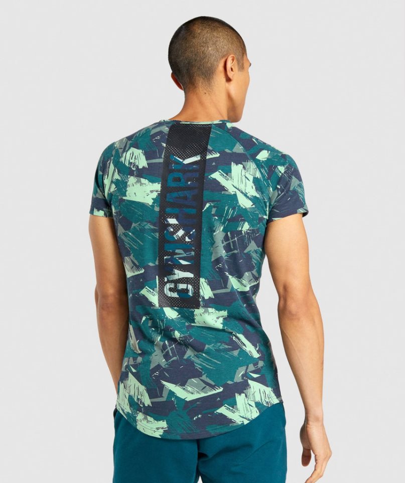 Gymshark Bold Férfi Póló Camo | HU-F-817