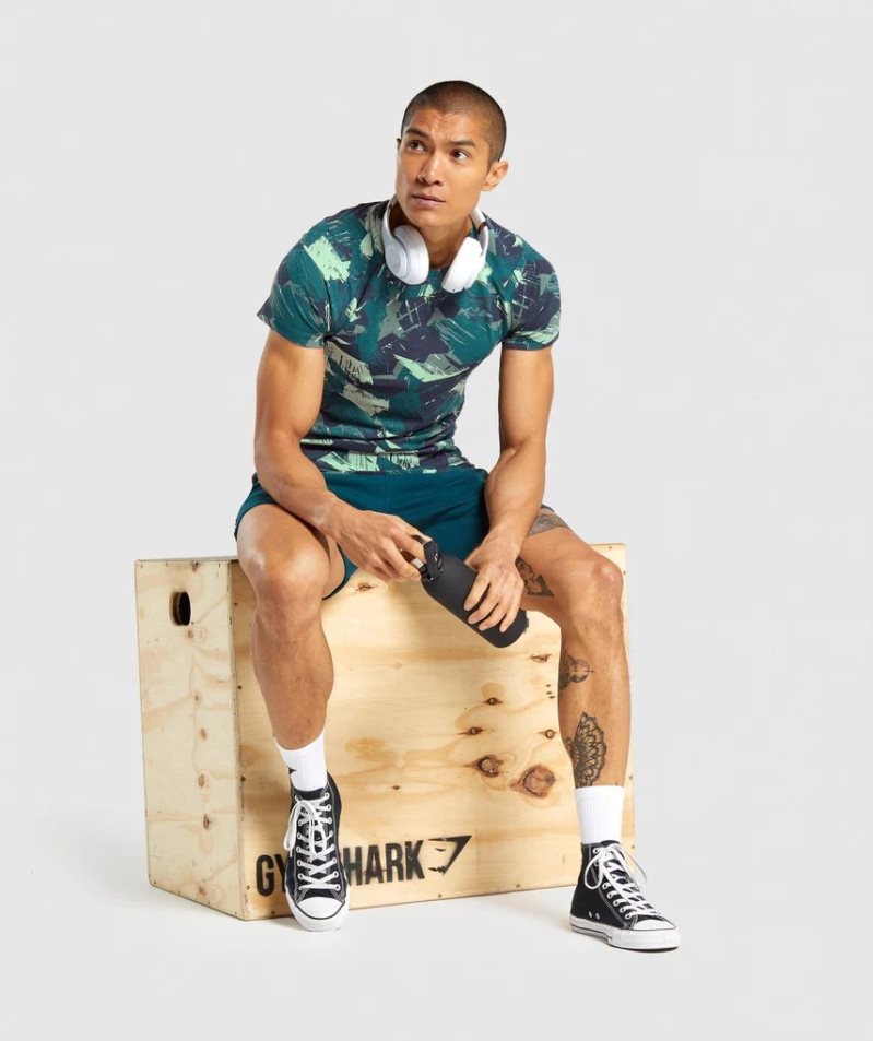 Gymshark Bold Férfi Póló Camo | HU-F-817