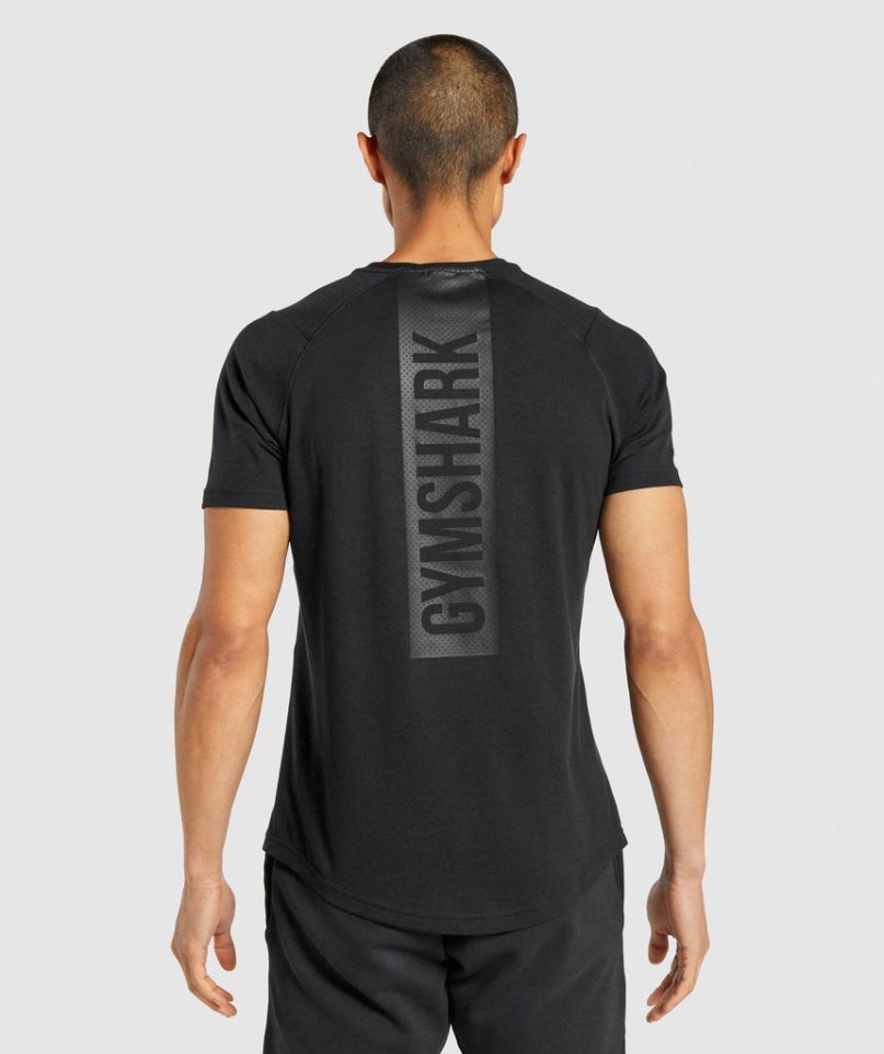 Gymshark Bold Férfi Póló Fekete | HU-N-716