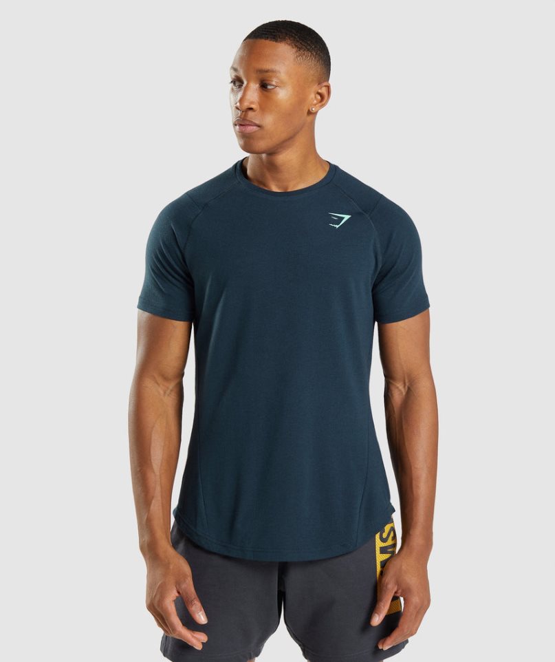 Gymshark Bold Férfi Póló Sötétkék | HU-F-629