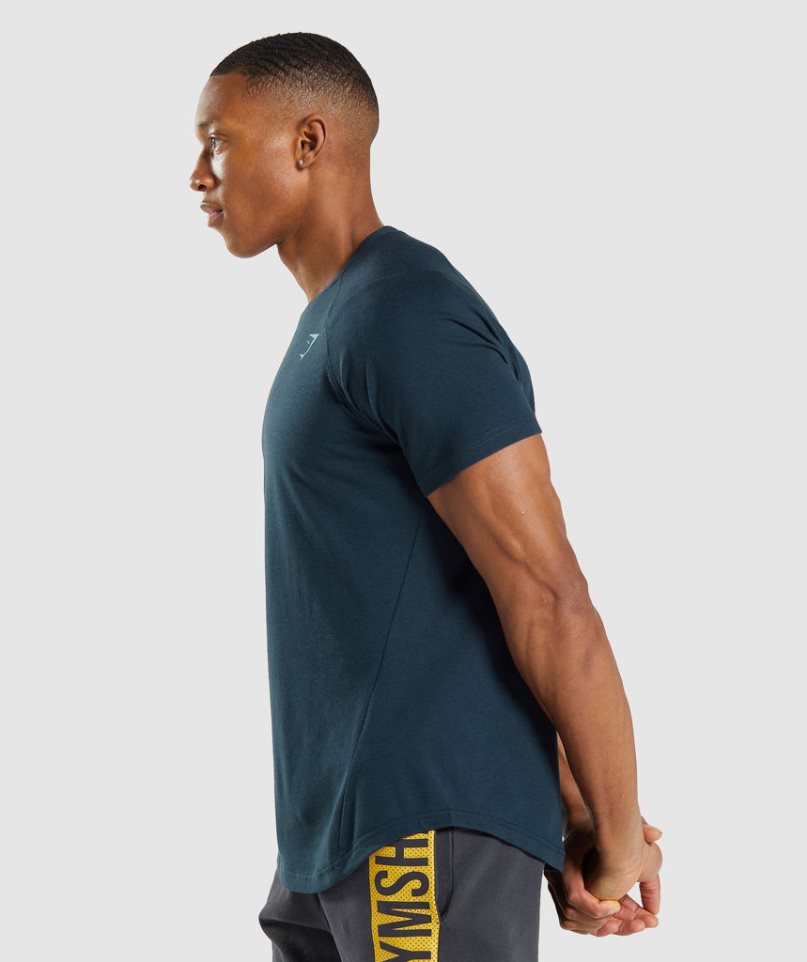 Gymshark Bold Férfi Póló Sötétkék | HU-F-629