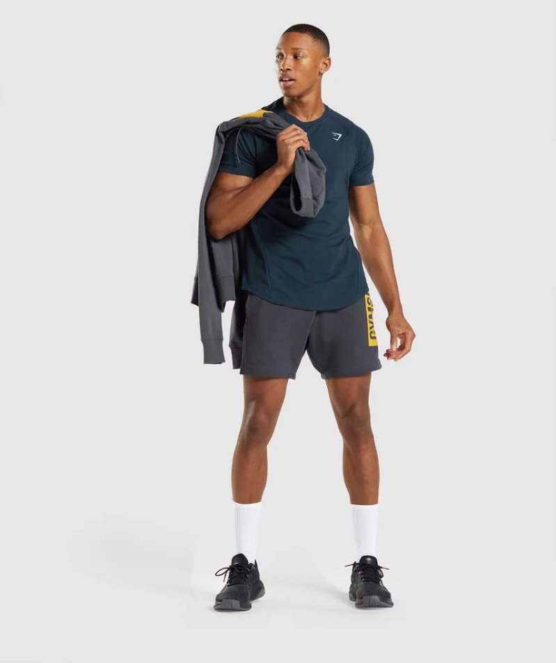Gymshark Bold Férfi Póló Sötétkék | HU-F-629