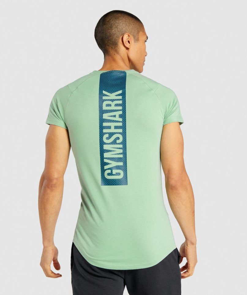 Gymshark Bold Férfi Póló Zöld | HU-S-015