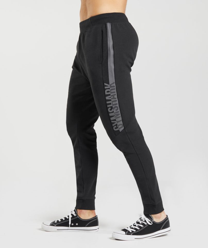 Gymshark Bold React Férfi Jogger Nadrág Fekete | HU-X-719