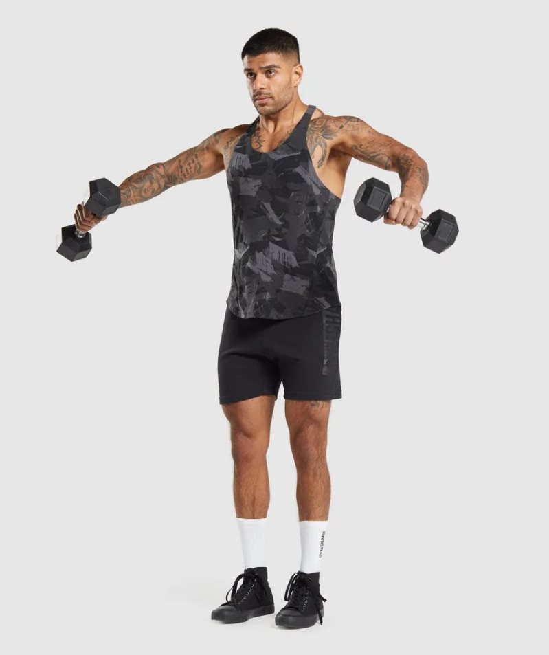 Gymshark Bold Stringer Férfi Ujjatlan Póló Camo | HU-B-957