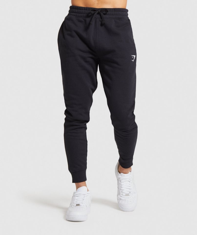 Gymshark Crest Férfi Jogger Nadrág Fekete | HU-R-928