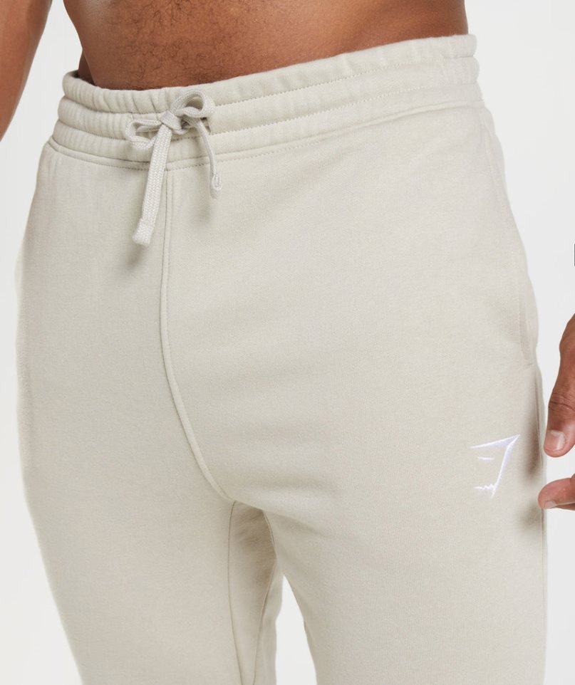 Gymshark Crest Férfi Jogger Nadrág Krém | HU-J-964