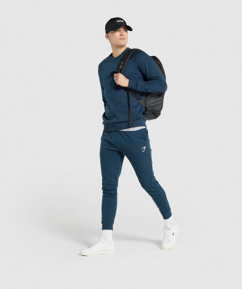 Gymshark Crest Férfi Jogger Nadrág Sötétkék | HU-M-219